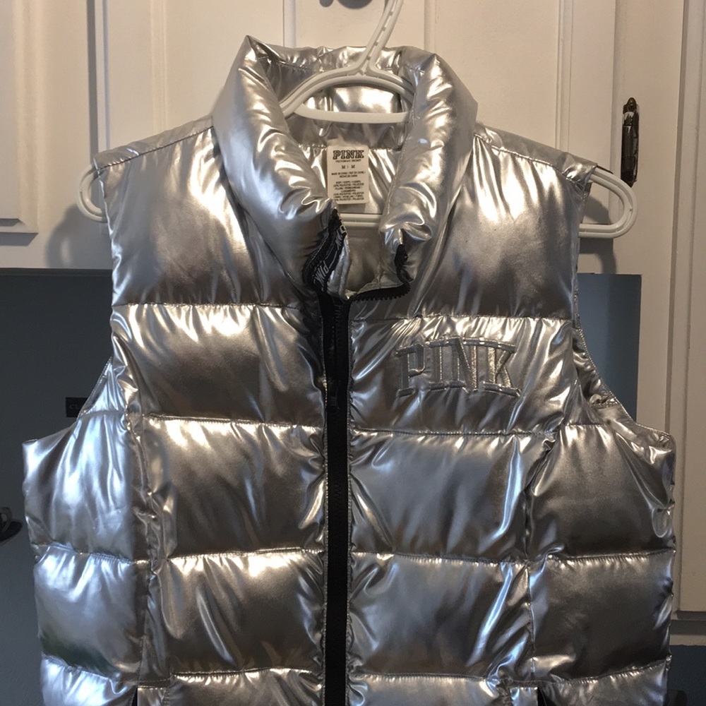 Pink puffy vest